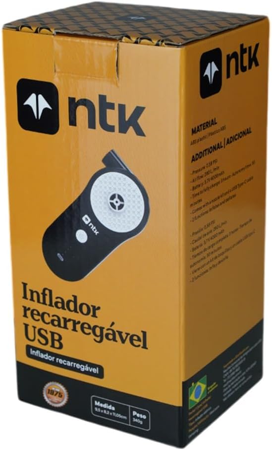 Inflador recarregavel USB portatil